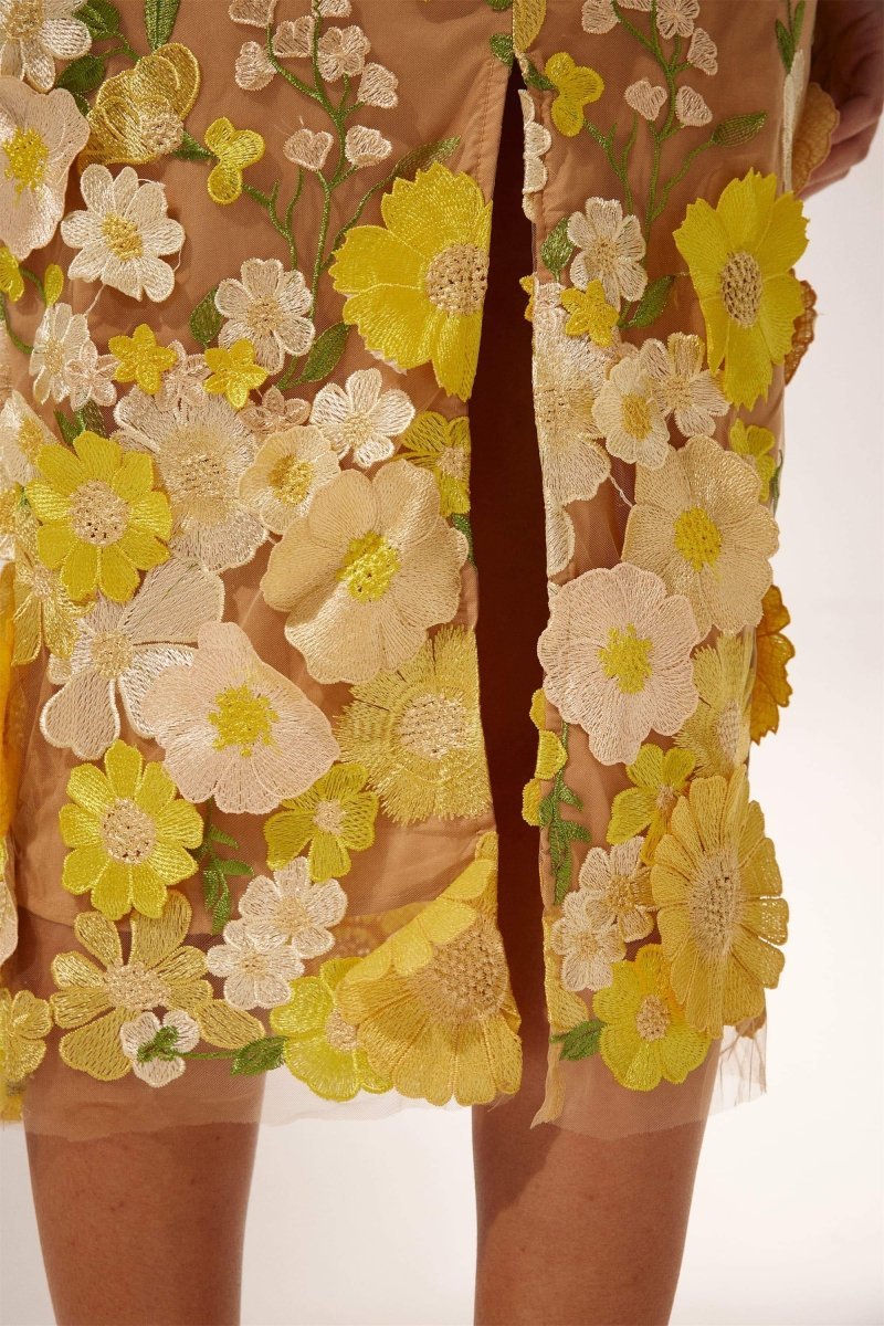 Robe Midi Fleurie à Col V Sally - mallymu