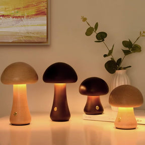 Wooden Mushroom Lamps