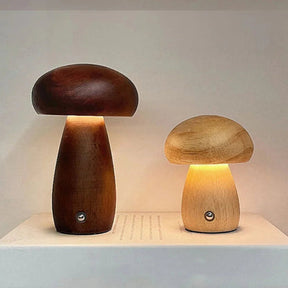 Wooden Mushroom Lamps