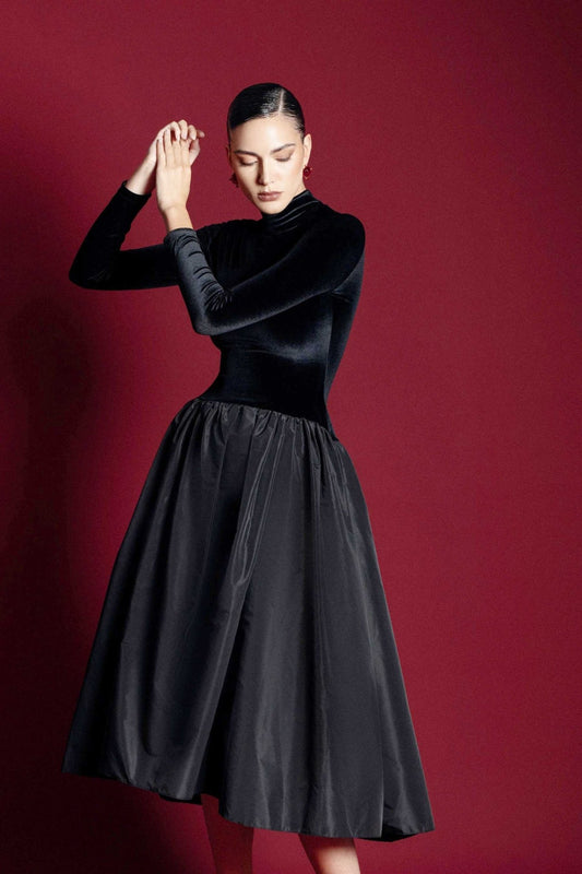 Robe Midi Florienne à Manches Longues - mallymu